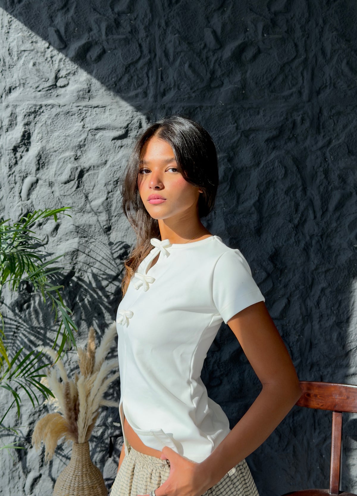 The Bow Top in White