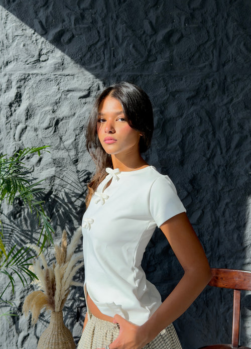The Bow Top in White